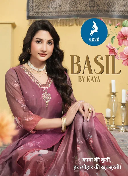Basil By Kaya Chanderi Digital Printed Readymade Suits Best Wholesale Shop In Surat